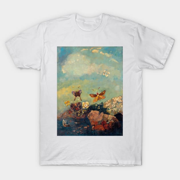 Butterflies by Odilon Redon T-Shirt by Classic Art Stall